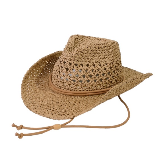 Accessories - Women's Natural Crochet Cowboy Hat NWT